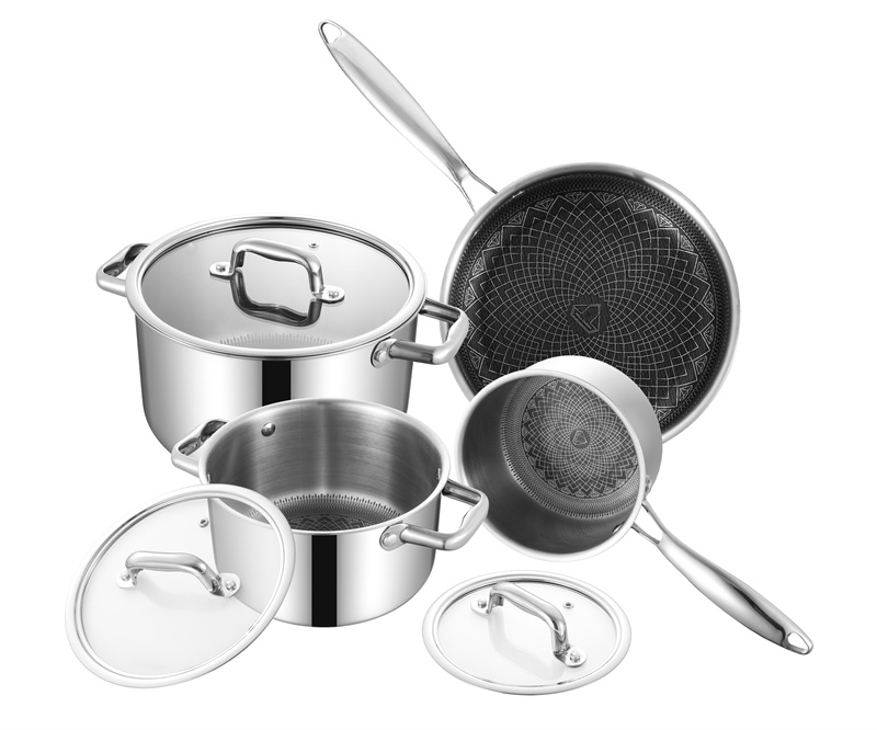 Tri Ply 304 Stainless Steel cookware set Frypan casserole sacucepan