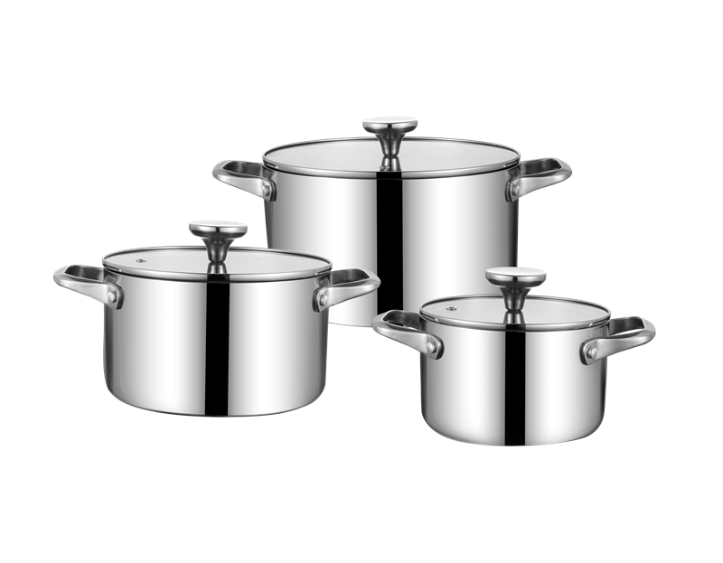Tri Ply 304 Stainless Steel cookware set Frypan casserole sacucepan