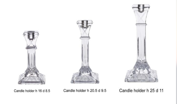 Large-sized square cross strip candlestick Medium-sized square cross strip candlestick