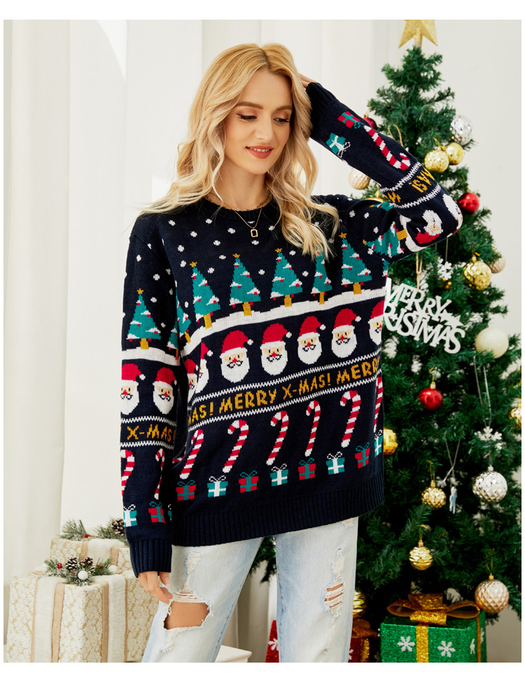 Father Christmas Clothing Woolen Crochet Pullover Sweater Ladies Casual Sweater Custom Wholesale