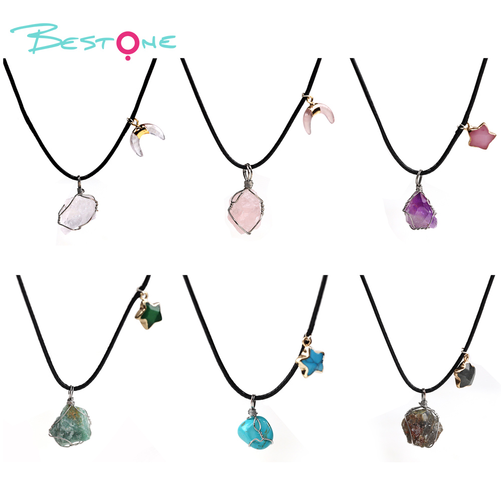 Natural semi-precious stone chip necklace