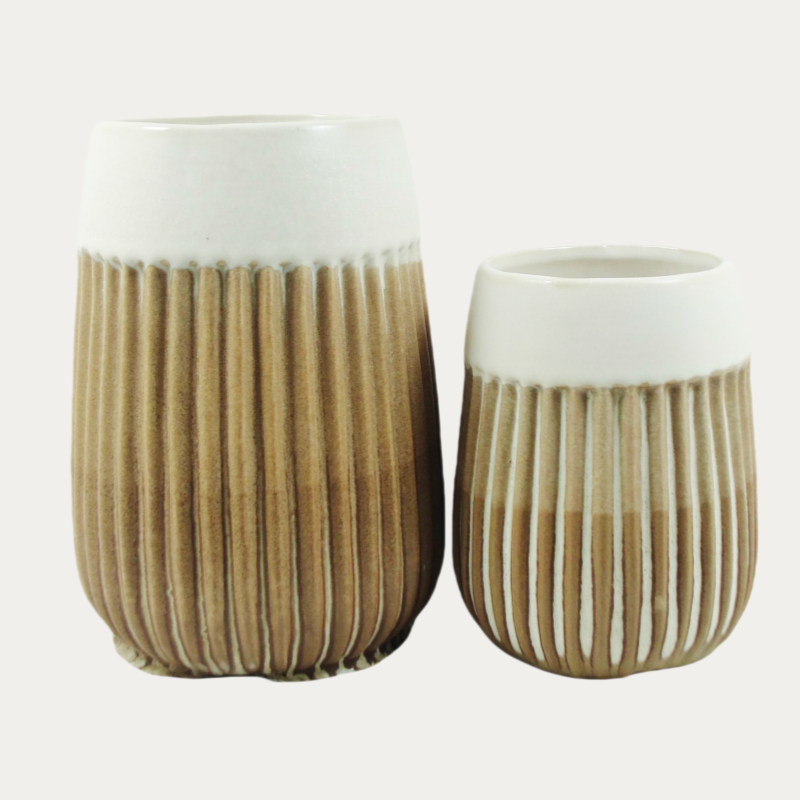 Wholesale Modern Wide-Mouth Ceramic Vase Creative Floral Design for Indoor Home Decor
