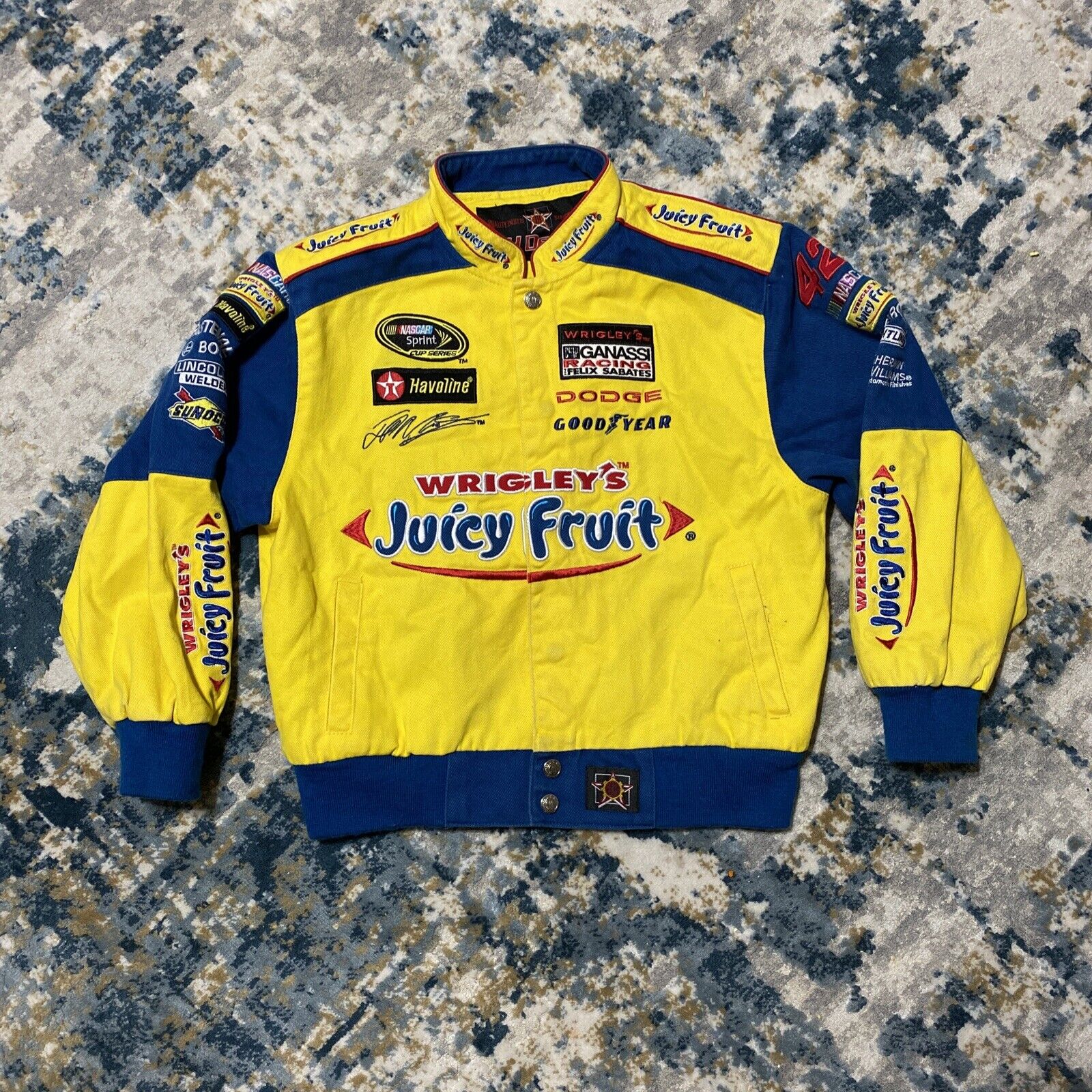 Customised Vintage Racing Jacket Zipped Washed Multiple Patterns High Gram Weight Double Jacket Coat