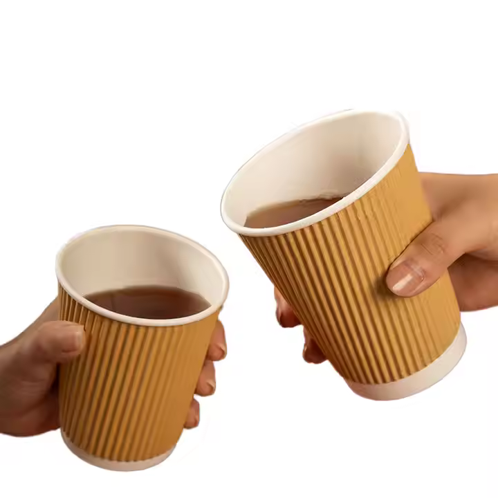 EU Packaging Paper cup Coffee cup Disposable Thicken Ripple wall 6OZ 7OZ 8OZ