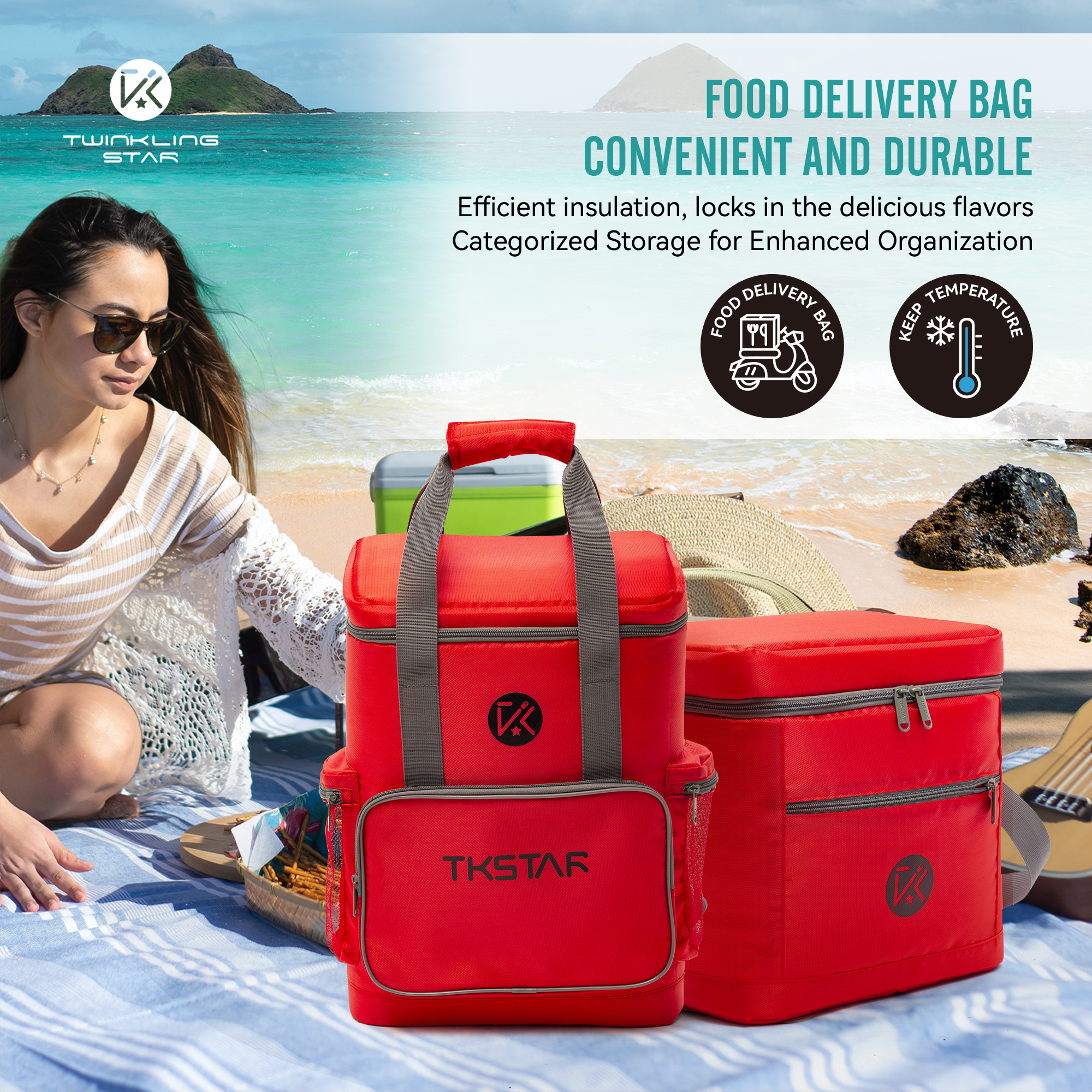 Multifunctional refrigerated handbag insulated shoulder bag meal delivery backpack lunch bag series