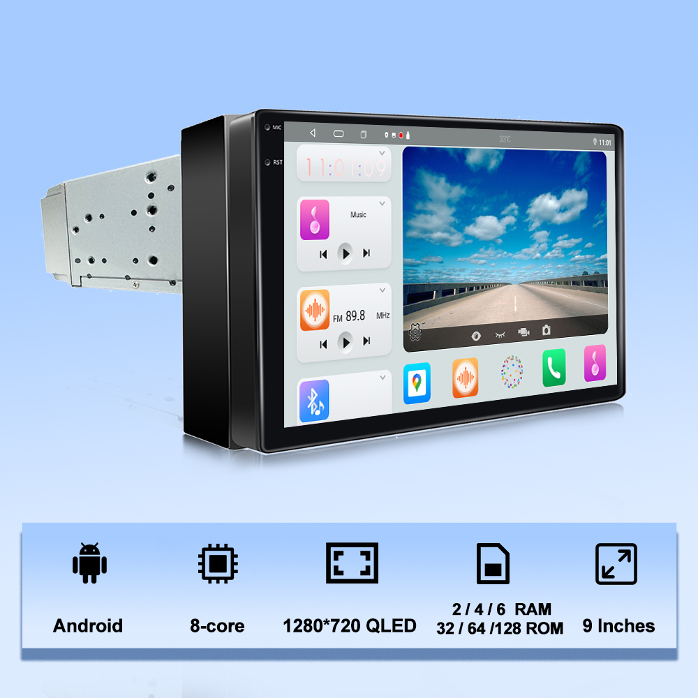 9 inch For Toyota 4G GPS Navigation Car Radio Support Supports front and rear dual recording cameras