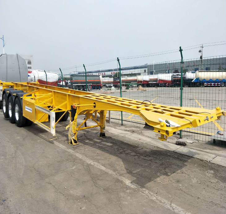 Three axles frame transport semi-trailer