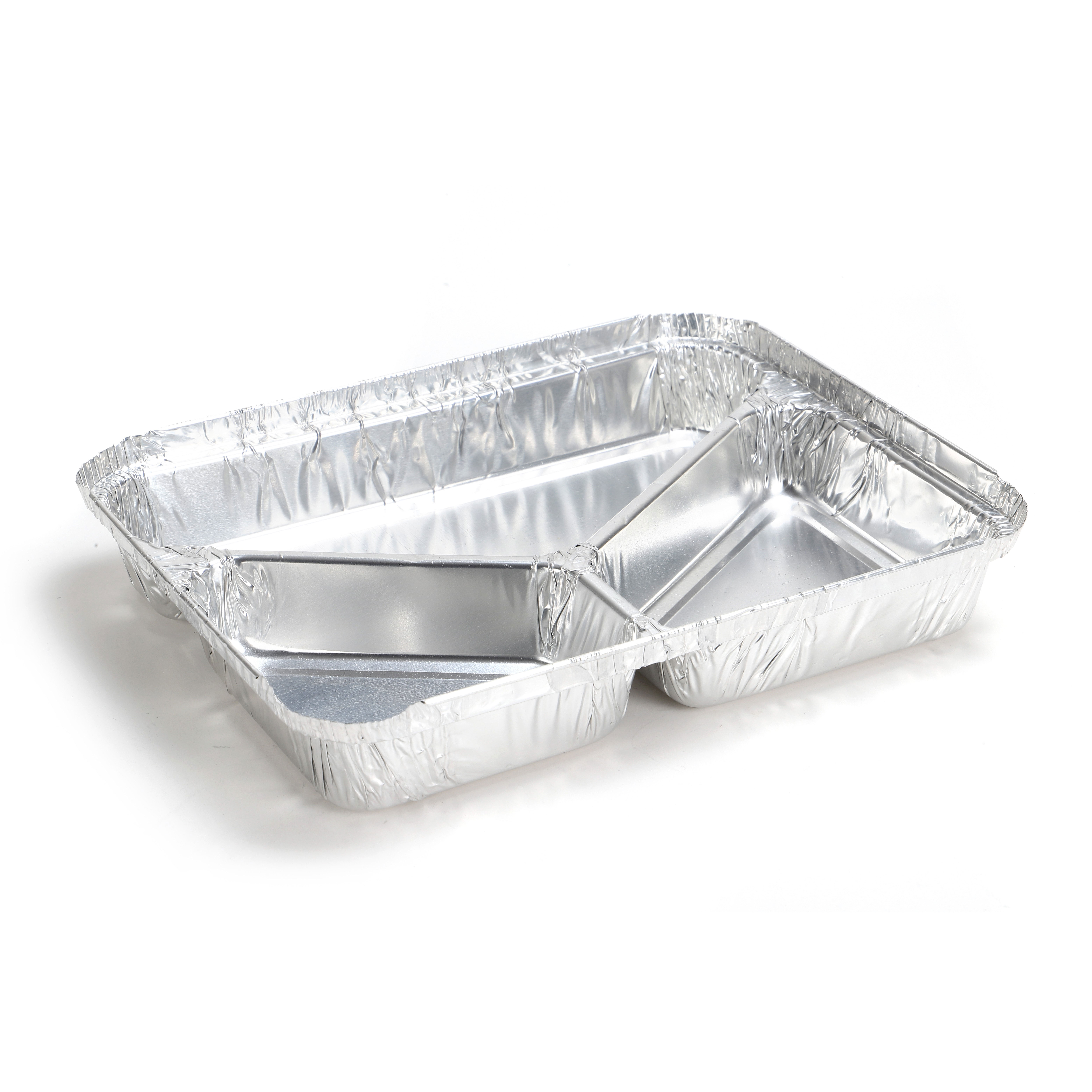 Three grid aluminum foil lunch box with cover 650ml