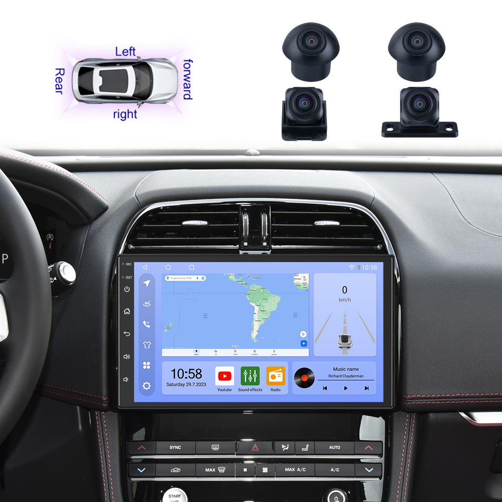 Jmance 7 inch Universal Mirror Link 4G BT 5.0 GPS Navigation Car Radio DVD Player With 360 Camera