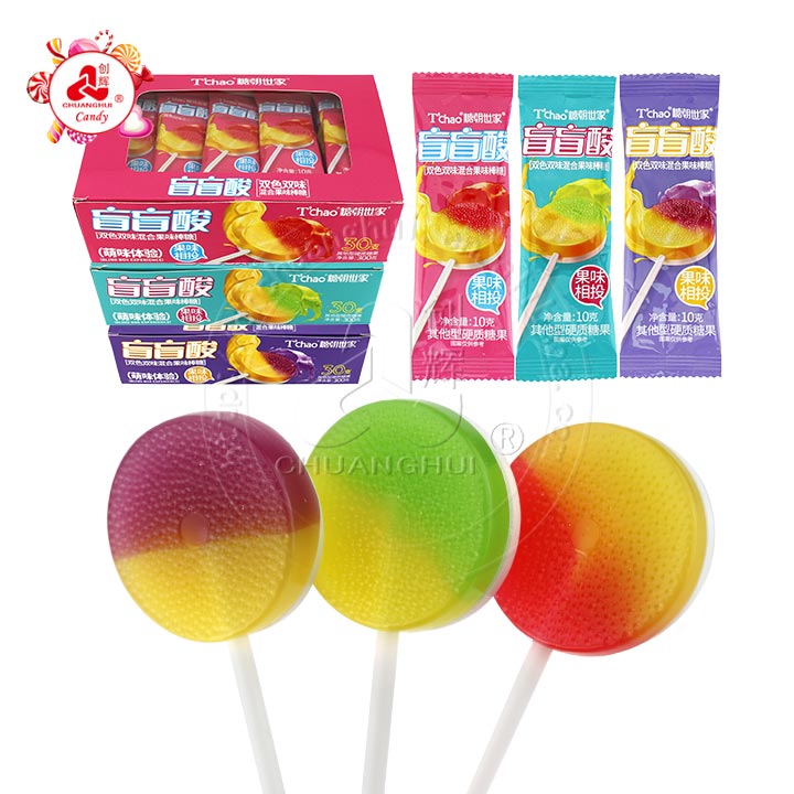 2-in-1 two colors fruit lollipop