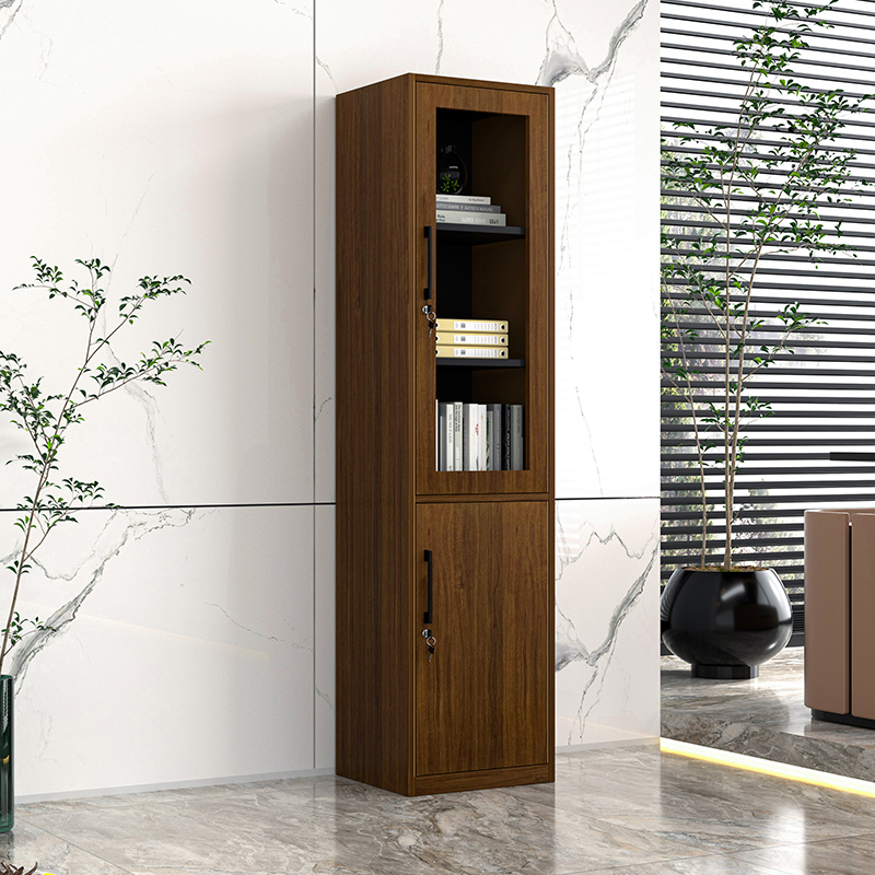 Steel Wood Grain Transfer Printing Single Door Filing Cabinet