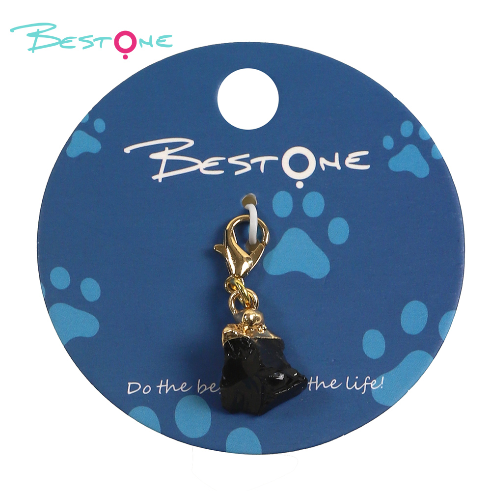 Pet Charm - Semi-precious Stone of Cat Paw Shape - Obsidian - 5×7mm