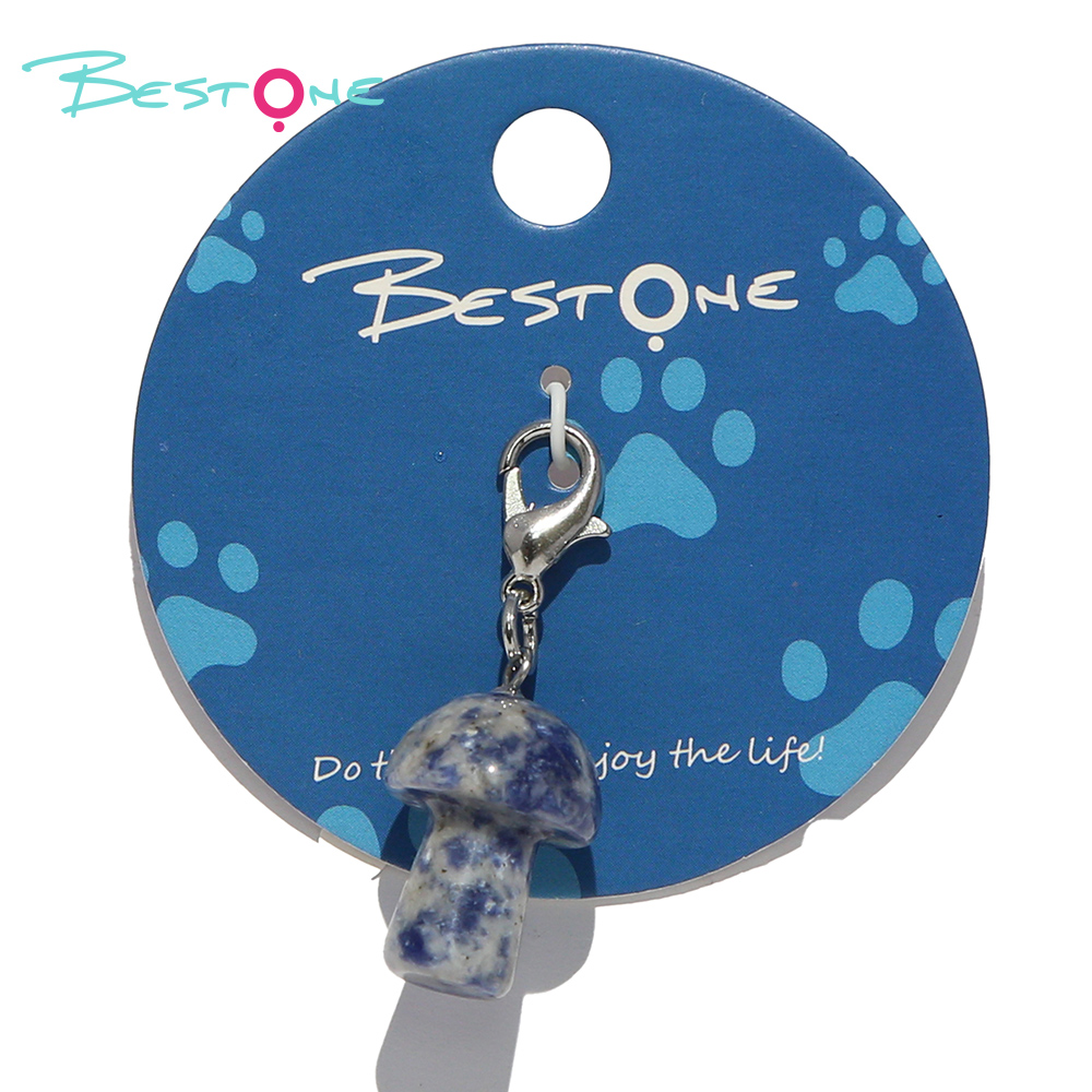 Pet Charm - Semi-precious Stone of Mushroom Shape - Blue Sodalite - 20mm