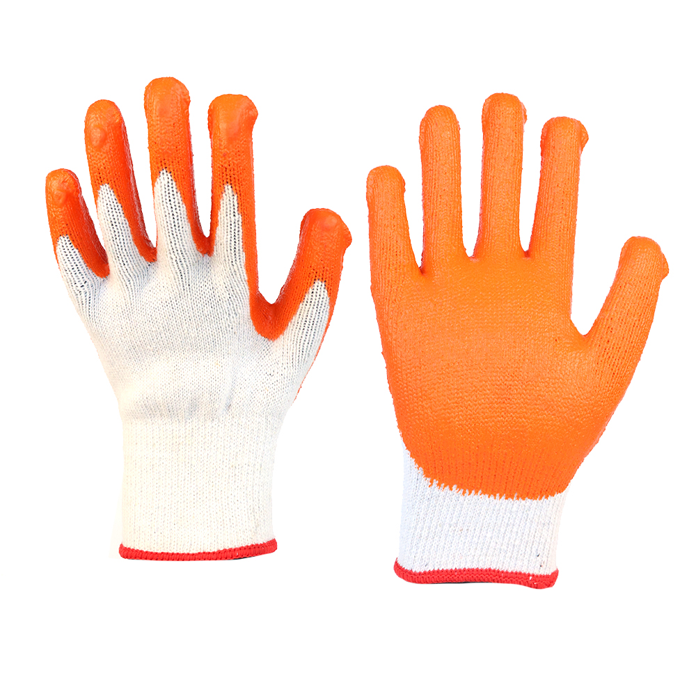 Glove Latex -10g 2 Threads Polycotton Shell Latex Coated,smooth Finish Glove Working Gloves