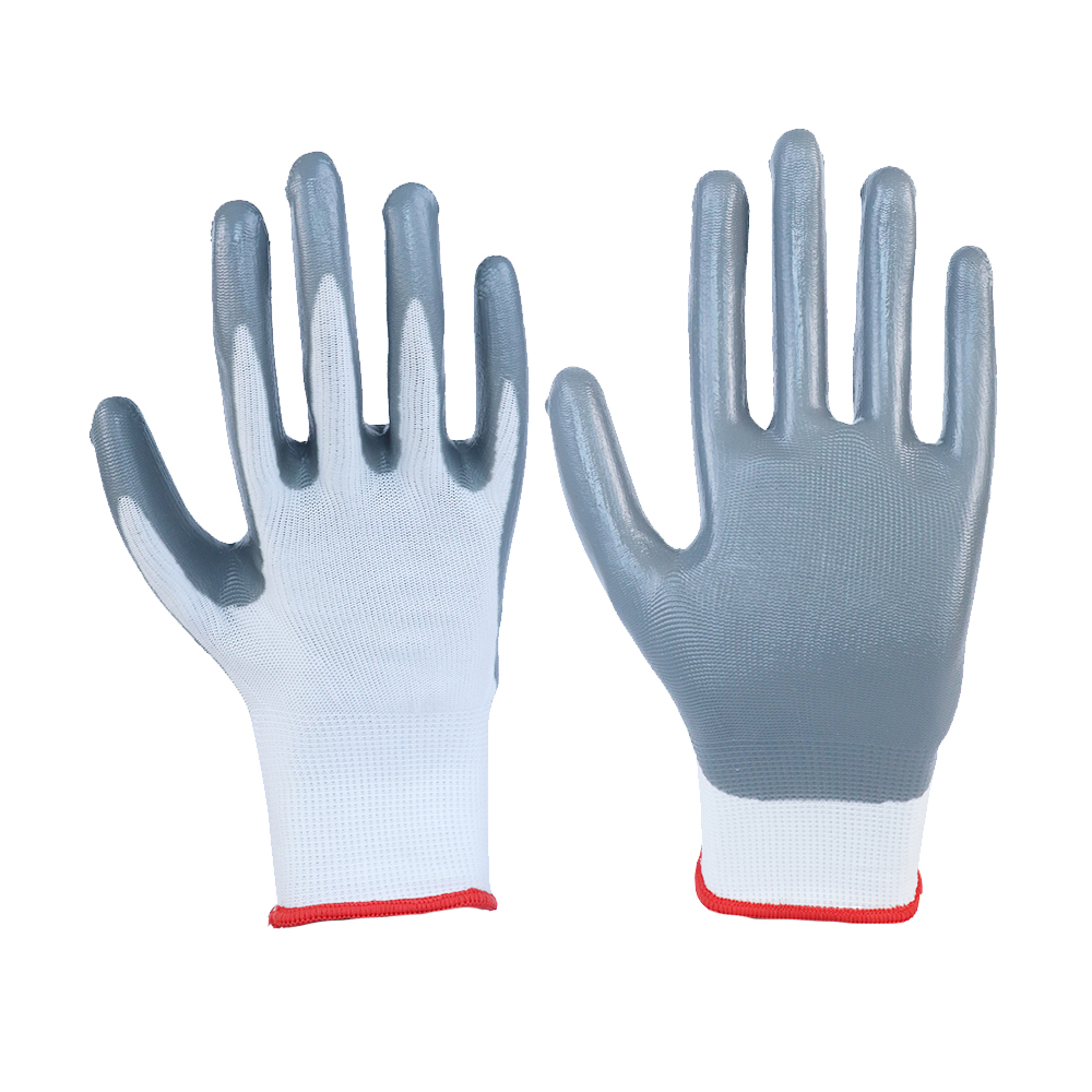 Glove Nitrile-13g Polyester Shell Smooth Nitrile Coated Glove Working Gloves
