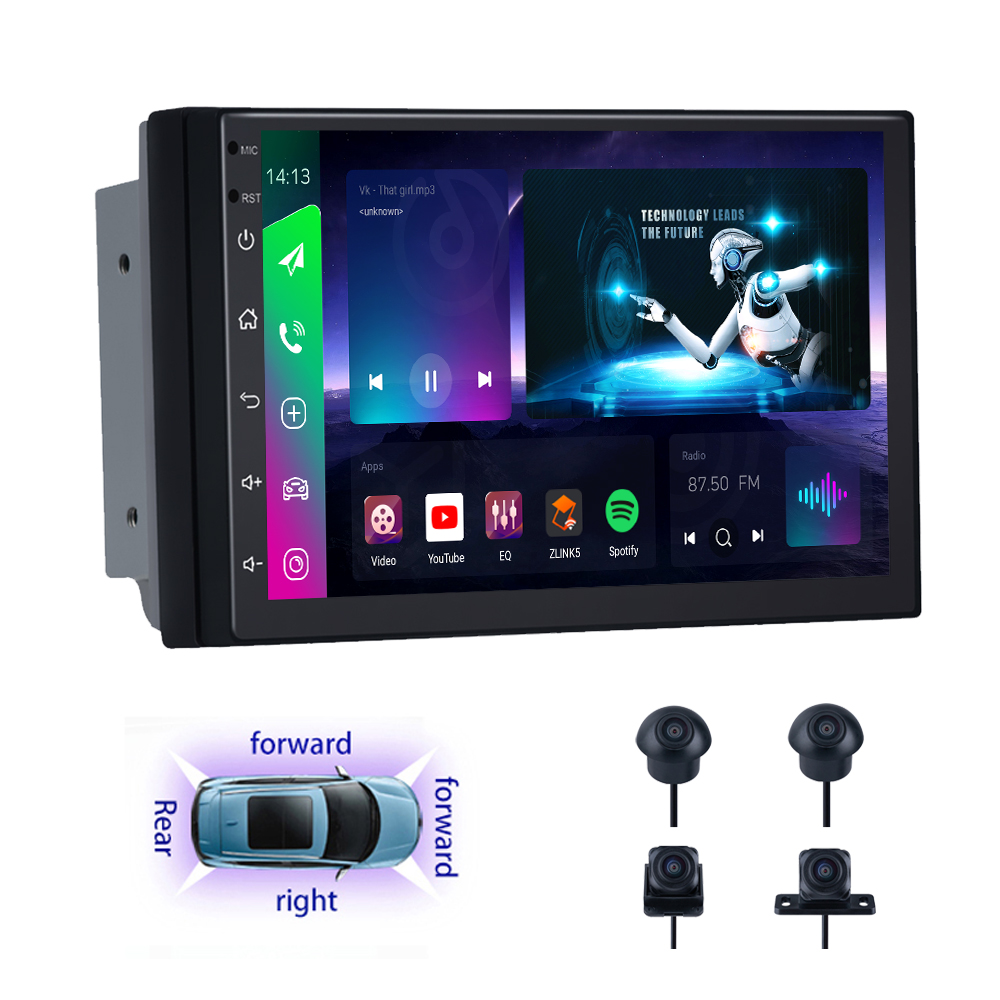 Jmance 7 inch QLED Touch Screen 2+32GB/4+64GB/6+128GB 4G DSP 2 Din Car DVD Player Support 360 Camera