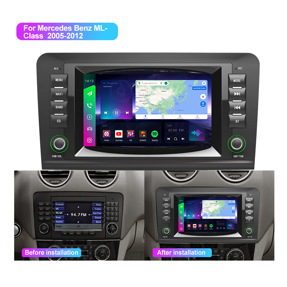 Jmance 4G BT5.0 2din android 7inch car screen radio system For Mercedes ML-Class W164 2005-2012