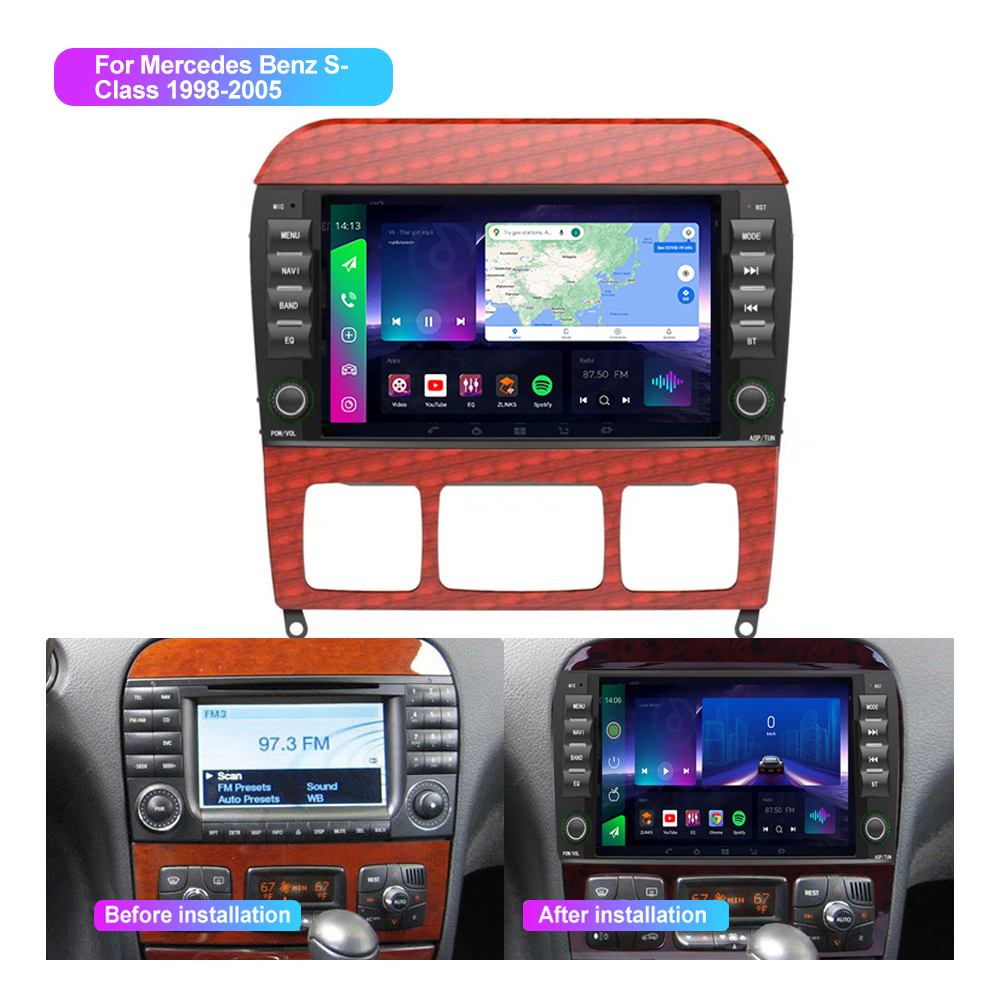Jmance 7 inch car dvd player stereo gps navigation radio For Mercedes Benz S-Class 1998-2005 Frame