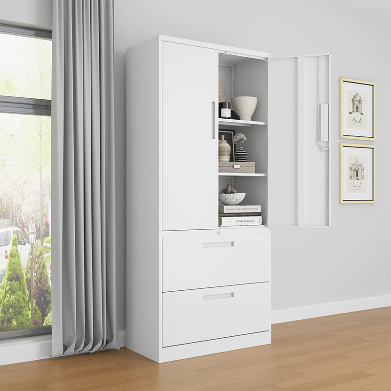 Modern Steel Filing Cabinet With Two Drawers