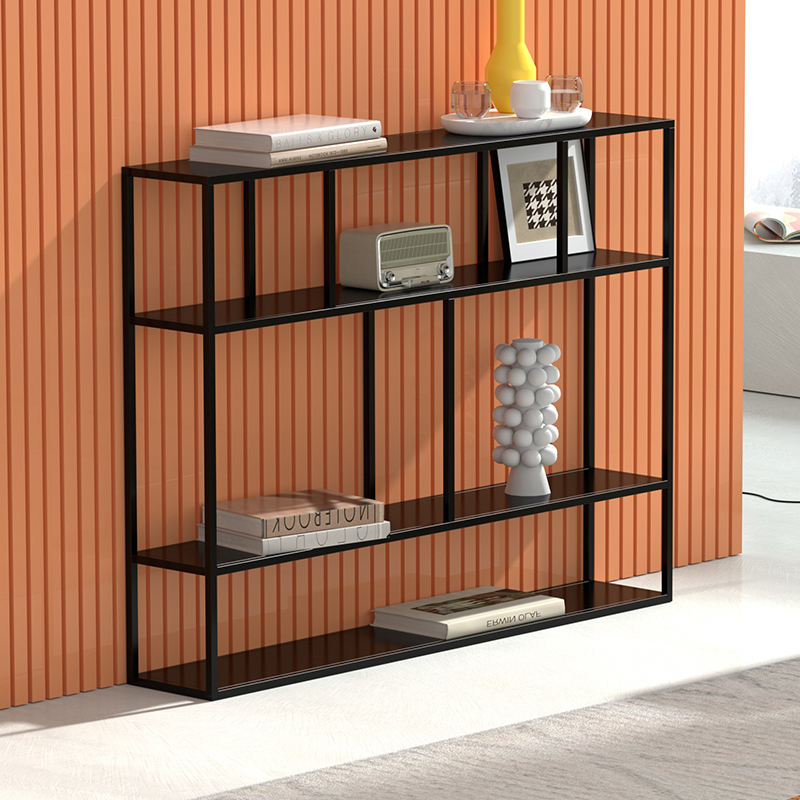 Modern Style Living Room 3 Tiers Steel Storage Shelf Bookcase