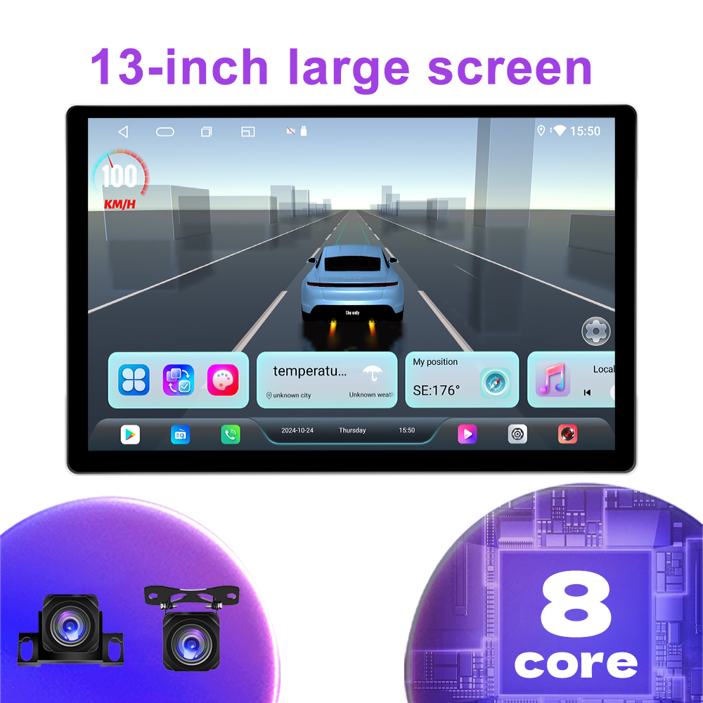 JYT 13 inch In-Cell Screen 2K Ram 8/12GB Rom 256/512GB 4G Navigation GPS DSP 2Din Car DVD Player