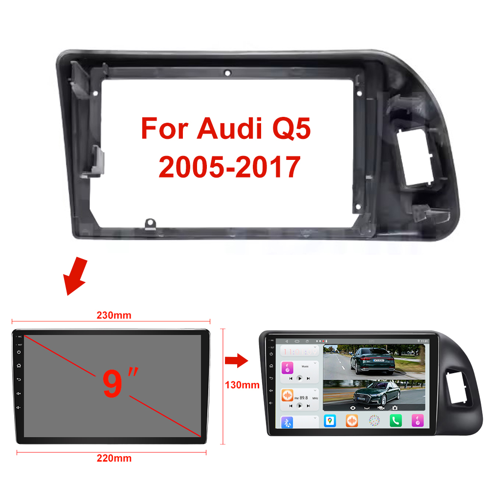Jmance 9 inch Touch Screen GPS Navigation 2 Din Car Radio DVD Player For Audi Q5 2005-2017
