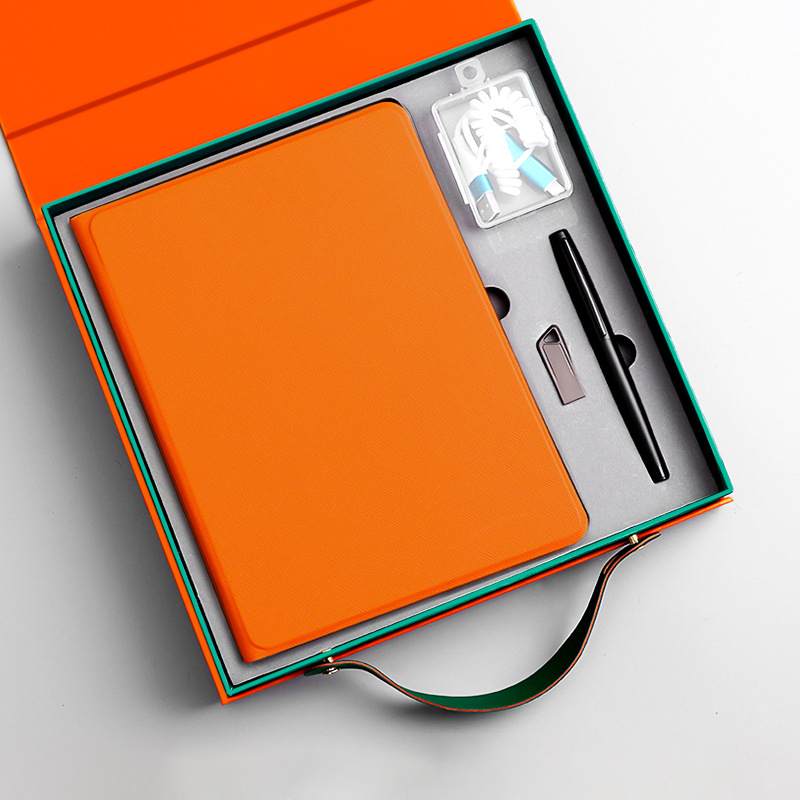 Gift set Wireless charging laptop set with three colors and customized logo, with USB pen gift box