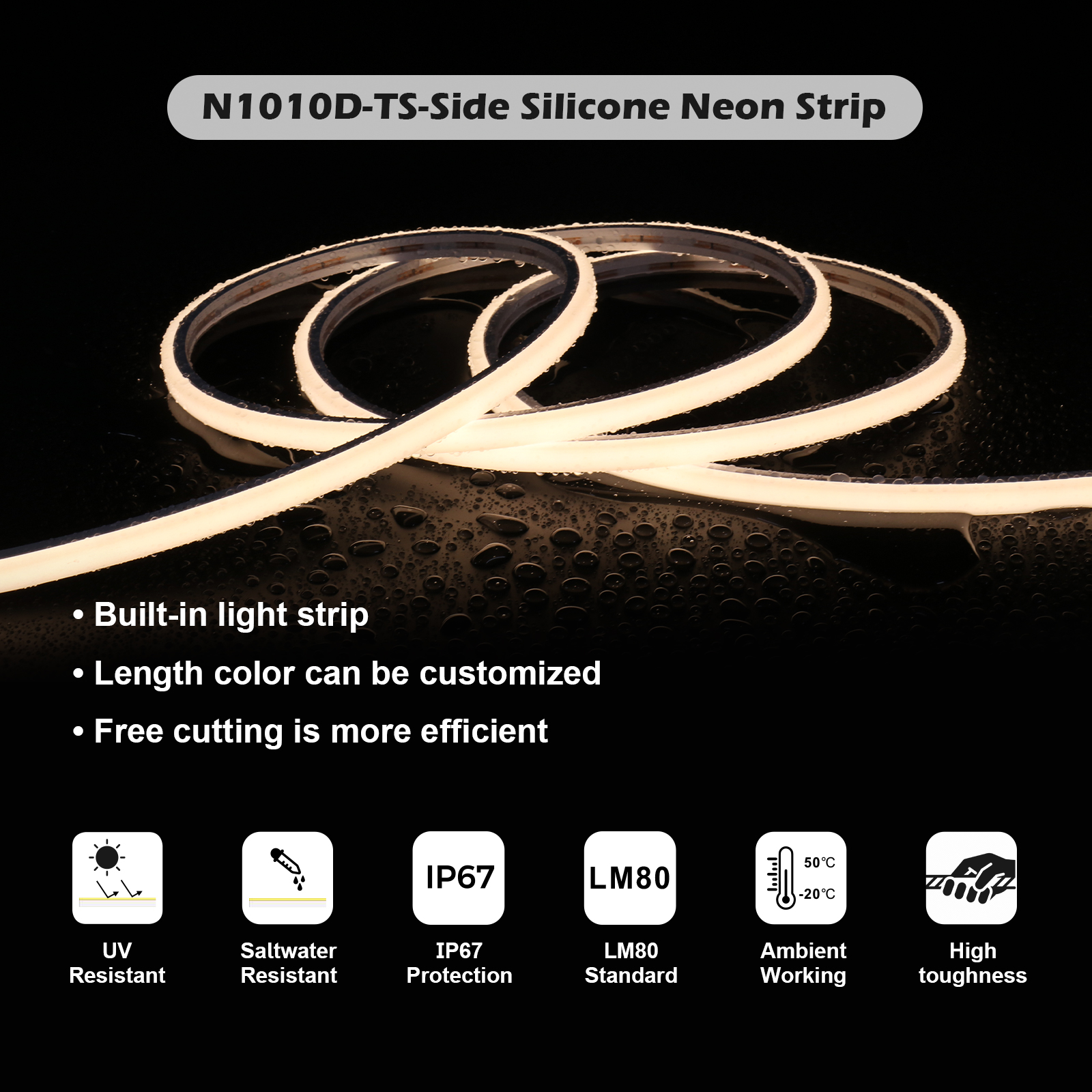 N1010D-TS Three Sides Luminous Flexible LED Neon Light