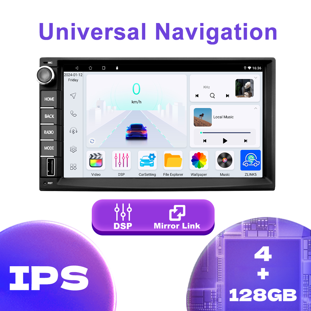 Jmance 7 inch Mute key Wifi DSP Navigation GPS Mirror Link Universal 2 Din Car DVD Player