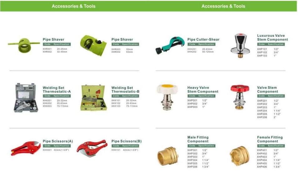 PPR accessories and tools