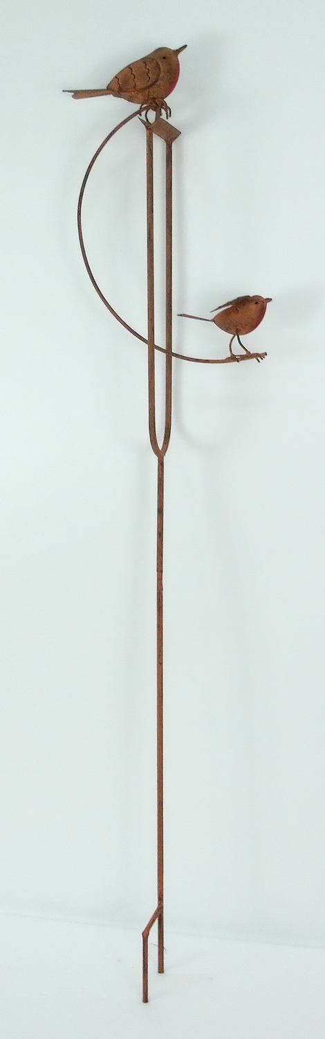 Metal/Iron Couple Robin Bird Balancing Stake