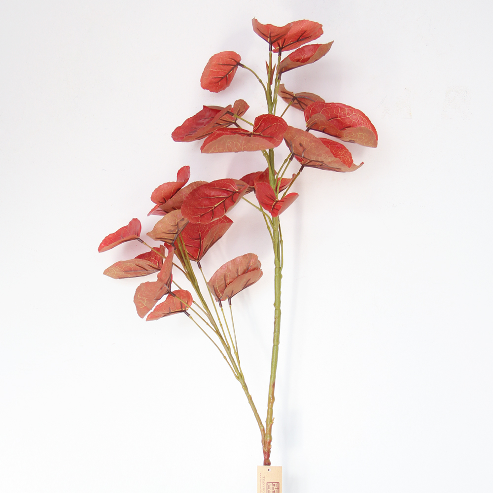 Transworld 2Forks Real Touch Leaf Fall Artificial Leaves Plastic Branches For Home Decoration