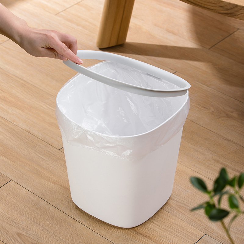 Plastic garbage bin trash bin dustbin plastic trash bin with built-in ring for home and office