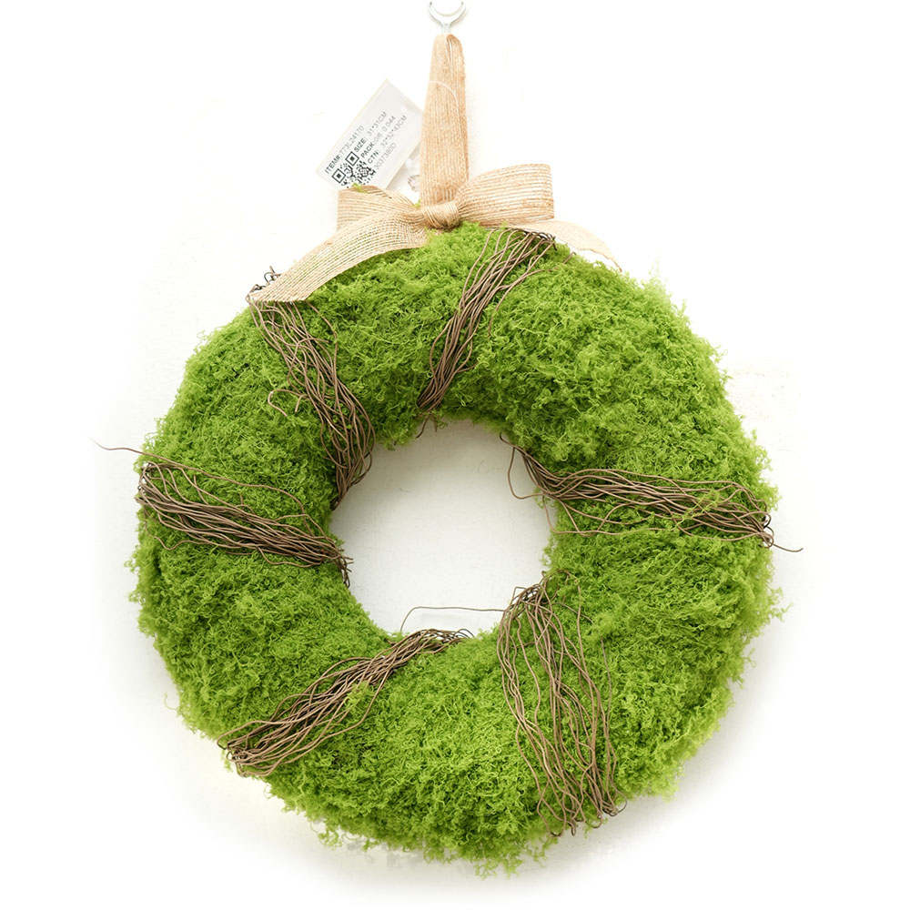 Transworld Straw Ornament Wreath Artificial Hanging Branch Handicrafts for Home Holiday Decorations