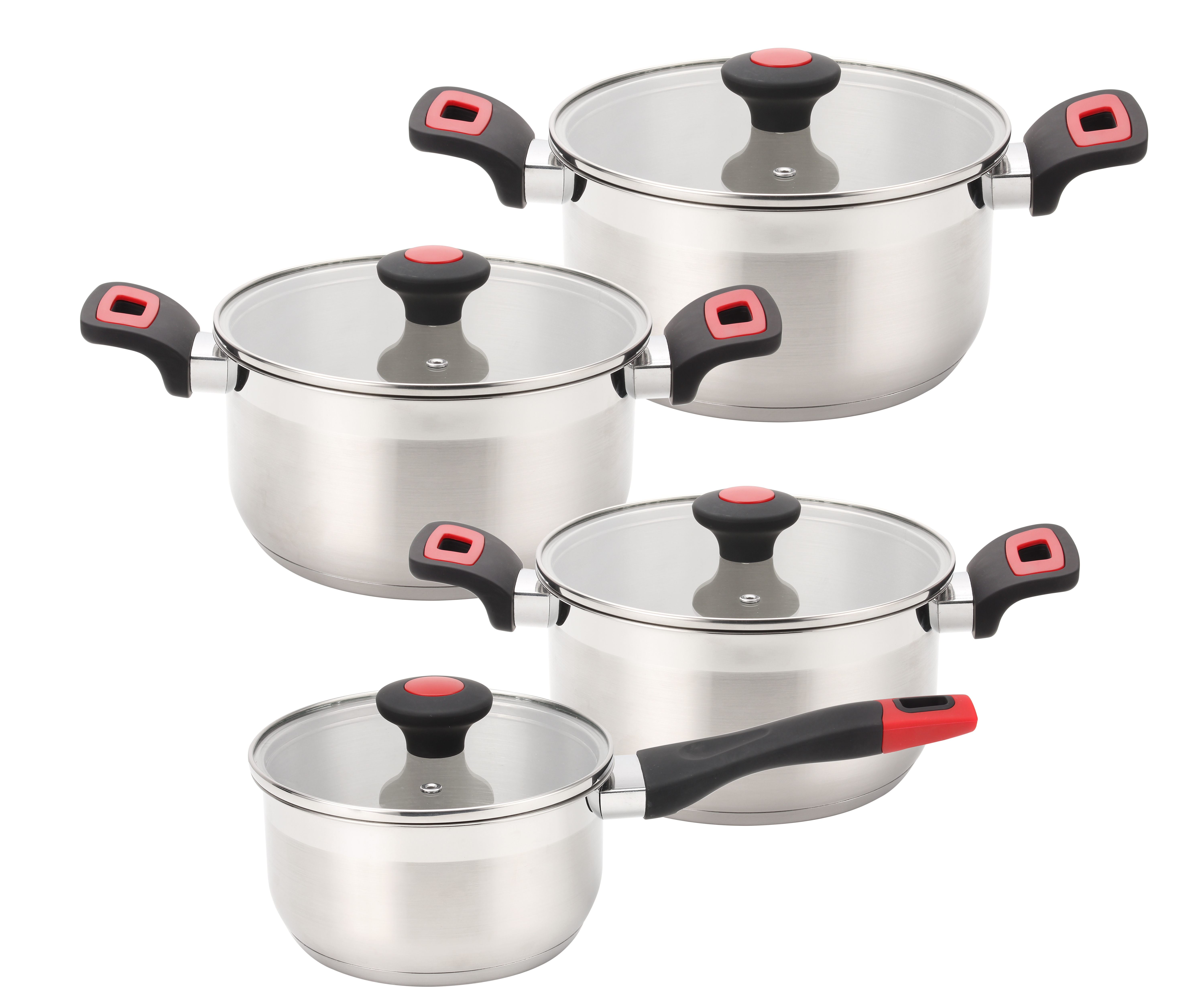 SY-Kitchenware stainless steel cookware with glass lid stainless steel cooking pot and pan
