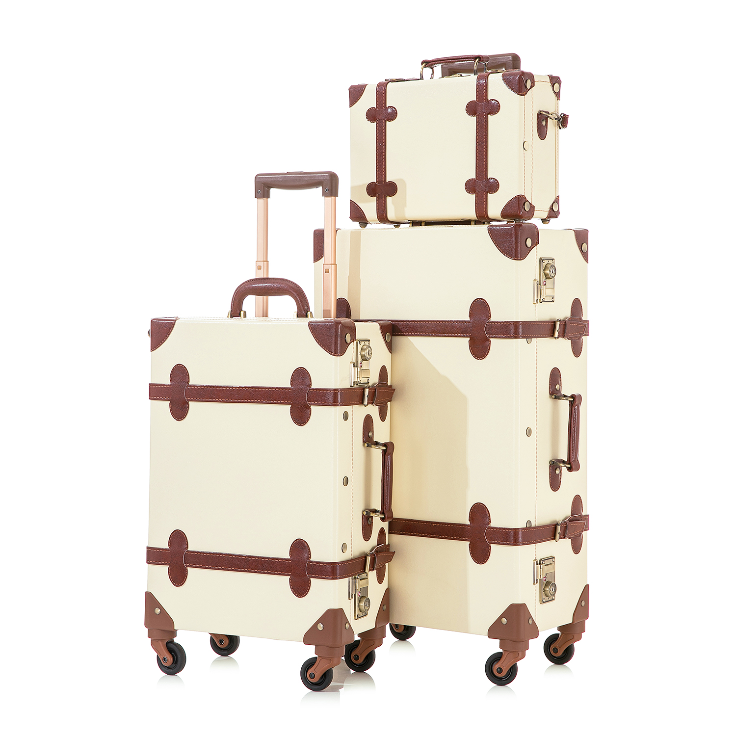 UNIWALKER Vntage Suitcase Set, Retro Luggage Set
