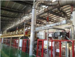 Wet treatment of exhaust gas from Goloba press