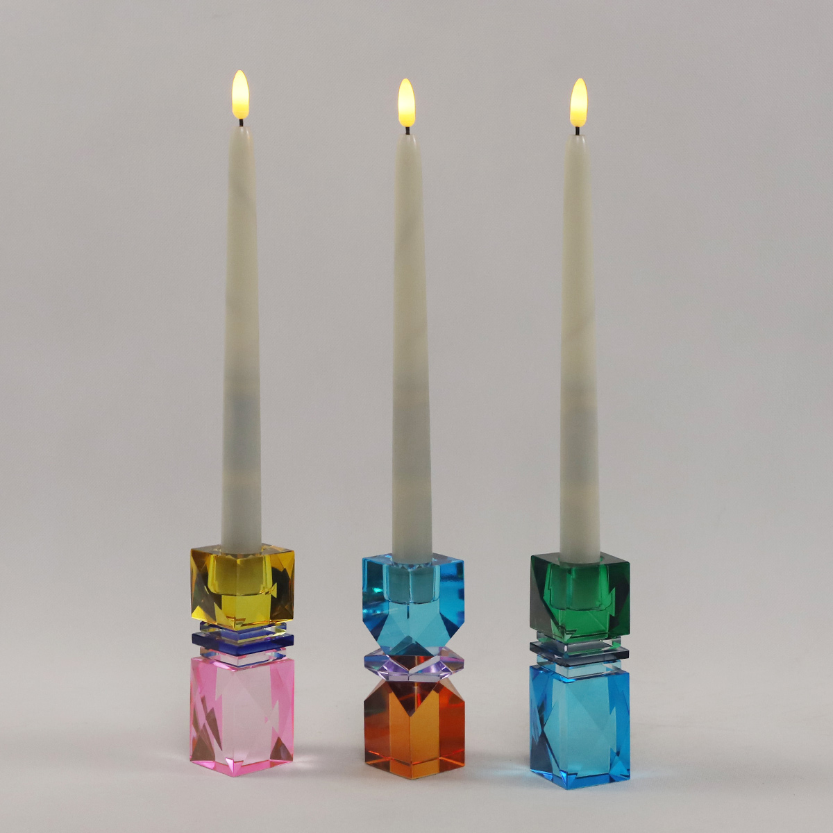 Clear Tall Glass Candle Holder | Wedding & Banquet Table Decor