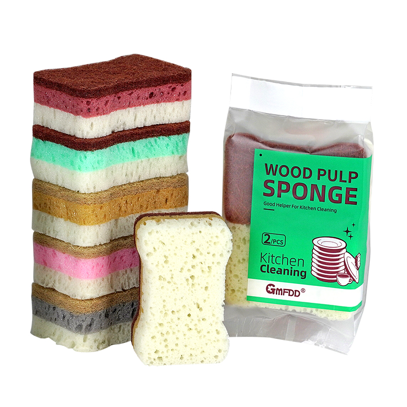 Colorfu three layers cleaning sponge