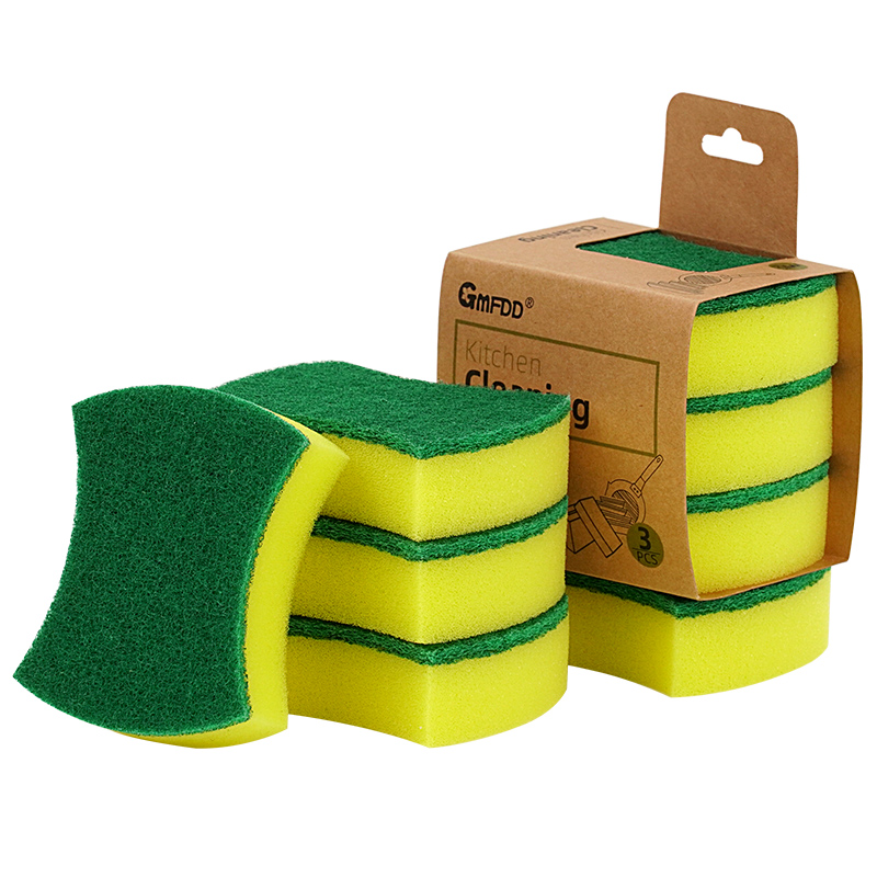 Waist shape polyester scouring pad sponge