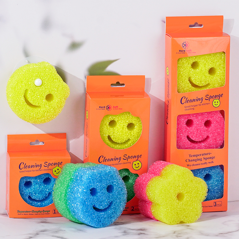 Happy face Temperature Controlled cleaning sponge