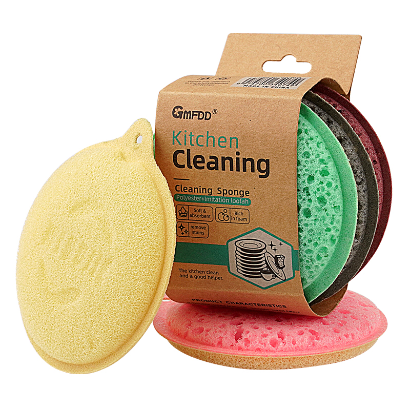 Round shape high foam cleaning sponge