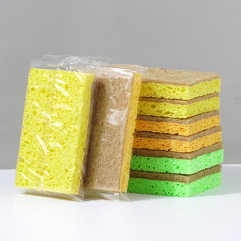 Right angle sisal wood pulp cellulose sponge