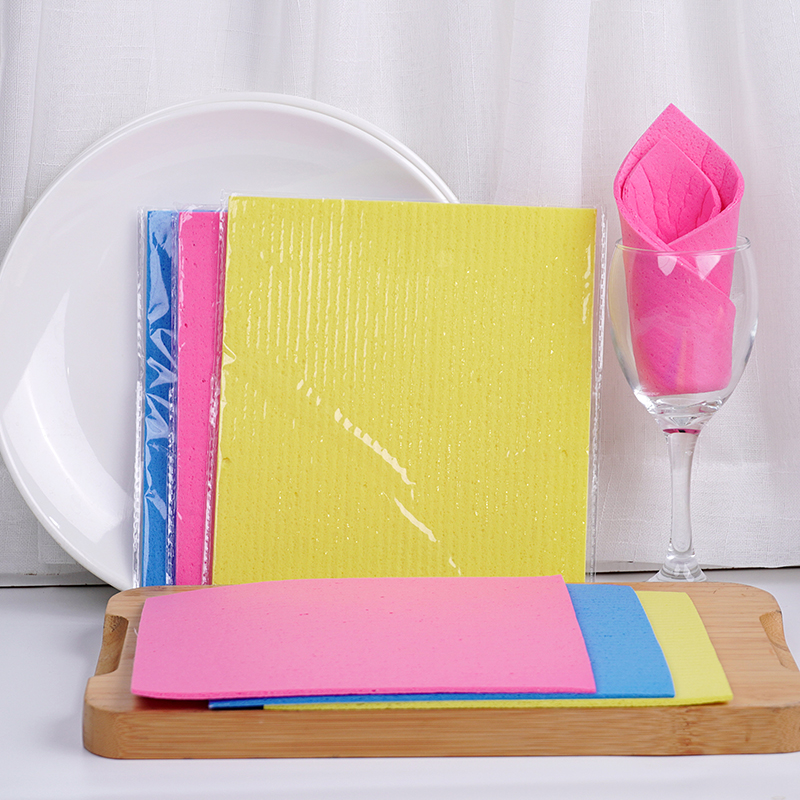 Wet colored wood pulp cellulose cloth