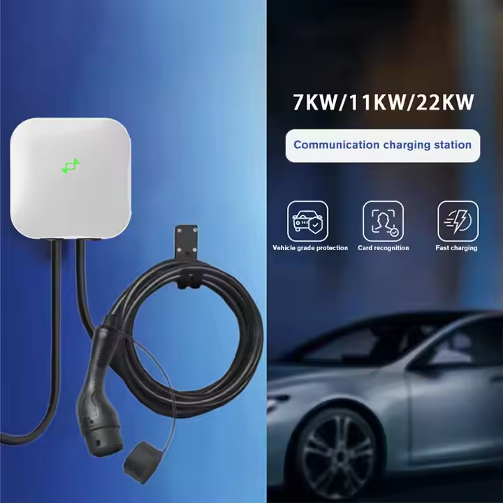 Home Use Electric Car Fast 7KW 9.6KW 11KW 22KW AC Wallbox EV Charger With Card Swipe Ev Charger