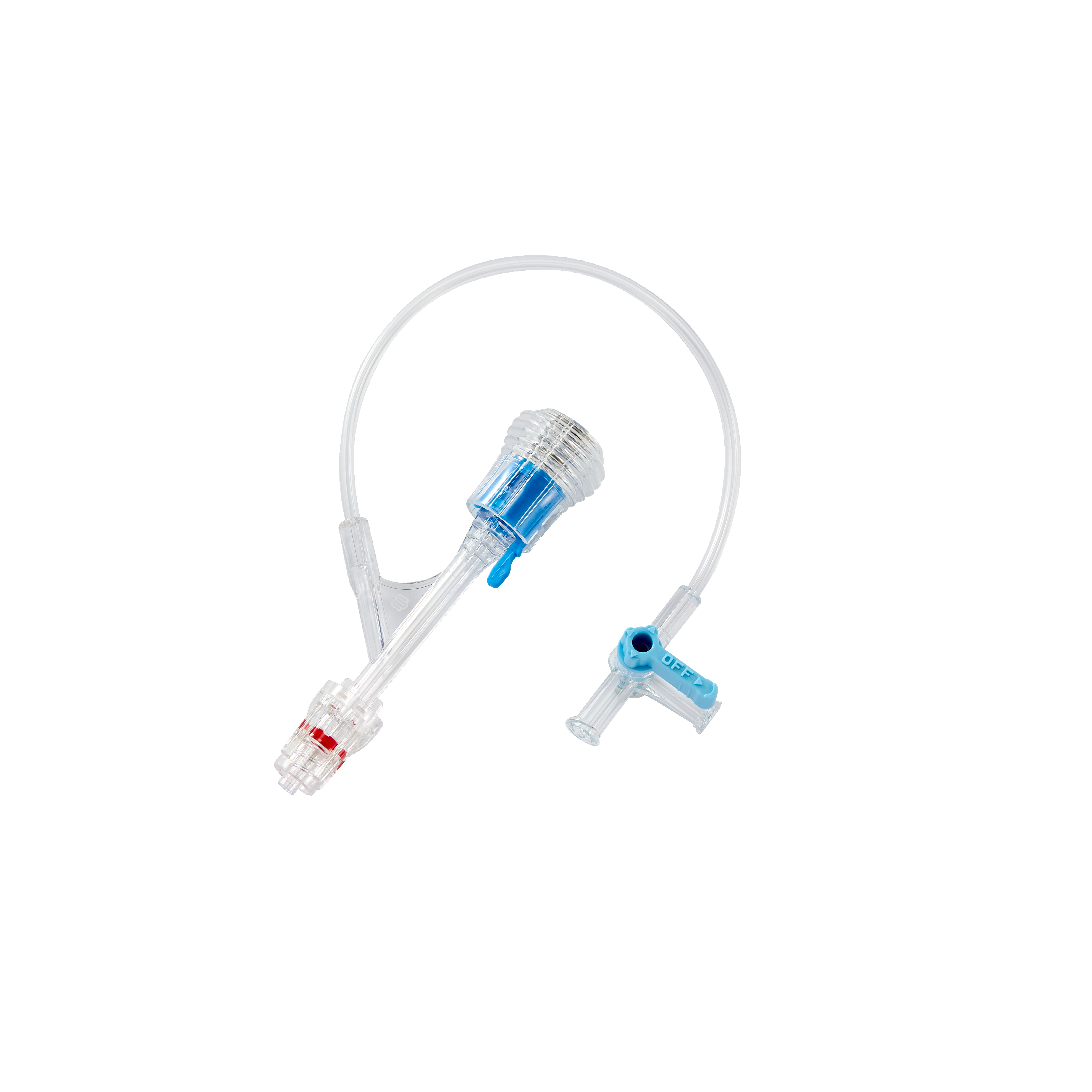 Push-click y connector，with extension and stopcock