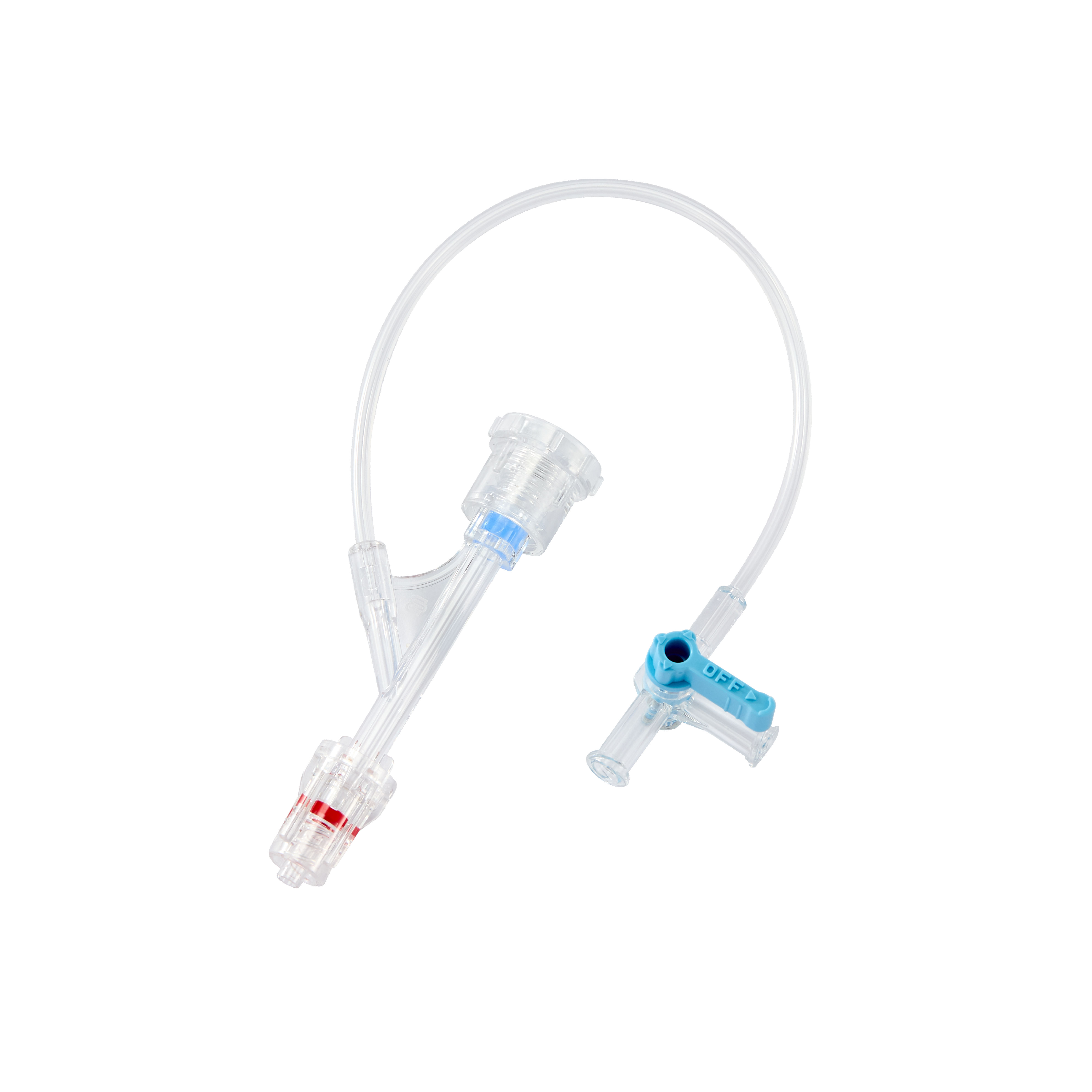 Twist Y connector with extension and stopcock