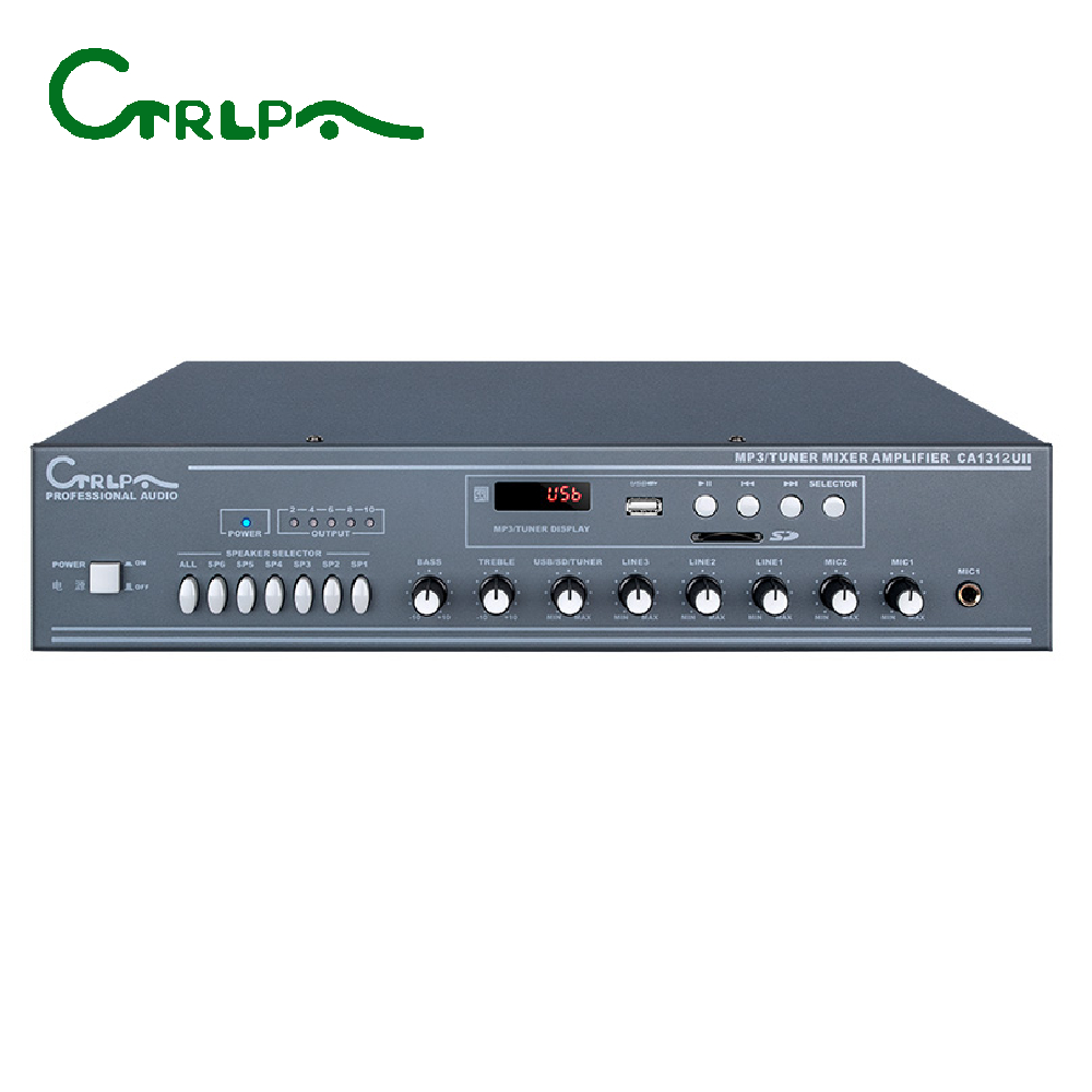 CTRLPA CA1312UII 6 Zones' Output MP3 Playing Mixer PA System Amplifier 60w 120w 250w 350w