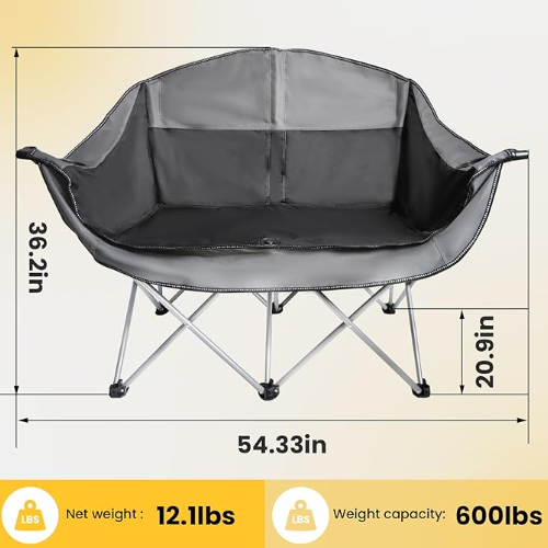 Outdoor folding double camping chair
