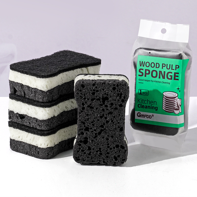 Three layers high foam cleaning sponge